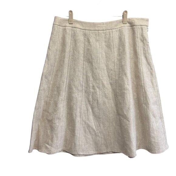 NWT Dana Buchman 100% Linen Straight & Pencil Skirt Women's 12 Beige Modern - Picture 1 of 8